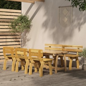 Juego de comedor de jardín 5 piezas madera de pino impregnada