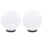 Set of 2 spherical LED ball lamps 25 cm PMMA by vidaXL, Outdoor lighting - Ref: Foro24-50655, Price: 46,52 €, Discount: %