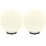 Set of 2 spherical LED ball lamps 25 cm PMMA by vidaXL, Outdoor lighting - Ref: Foro24-50655, Price: 46,52 €, Discount: %