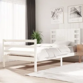 Solid white pine wood bed frame 100x200 cm by , Beds and slatted bases - Ref: Foro24-3104274, Price: 122,56 €, Discount: %