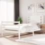 Massiver Bettrahmen aus weißem Kiefernholz, 100 x 200 cm von , Betten und Lattenroste - Ref: Foro24-3104274, Preis: 124,45 €,...