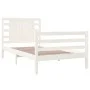 Estructura de cama madera maciza de pino blanca 100x200 cm de , Camas y somieres - Ref: Foro24-3104274, Precio: 122,57 €, Des...