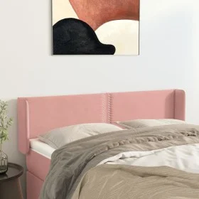 Pink velvet headboard 147x16x78/88 cm by , Headboards and footboards - Ref: Foro24-3118681, Price: 68,69 €, Discount: %