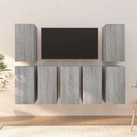 Muebles para TV 7 uds contrachapado gris Sonoma 30,5x30x60 cm