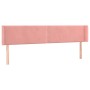 Pink velvet headboard with LED 163x16x78/88 cm by , Headboards and footboards - Ref: Foro24-3123155, Price: 72,76 €, Discount: %
