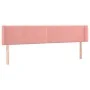 Pink velvet headboard with LED 163x16x78/88 cm by , Headboards and footboards - Ref: Foro24-3123155, Price: 71,35 €, Discount: %