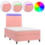 Boxspringbett mit Matratze und LED-Rosa-Samt 120x200 cm von , Betten und Lattenroste - Ref: Foro24-3136058, Preis: 409,81 €, ...