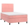 Boxspringbett mit Matratze und LED-Rosa-Samt 120x200 cm von , Betten und Lattenroste - Ref: Foro24-3136058, Preis: 409,81 €, ...