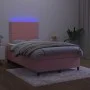 Box spring bed with mattress and LED pink velvet 120x200 cm by , Beds and slatted bases - Ref: Foro24-3136058, Price: 389,93 ...