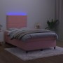 Boxspringbett mit Matratze und LED-Rosa-Samt 120x200 cm von , Betten und Lattenroste - Ref: Foro24-3136058, Preis: 409,81 €, ...