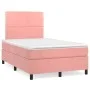 Box spring bed with pink velvet mattress 120x200 cm by , Beds and slatted bases - Ref: Foro24-3142958, Price: 384,50 €, Disco...