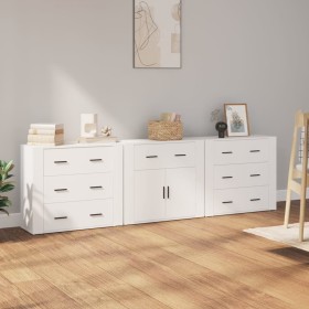 Aparadores 3 piezas madera contrachapada blanco de , Aparadores - Ref: Foro24-3185423, Precio: 278,54 €, Descuento: %
