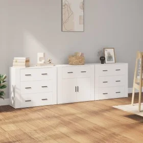Sideboards 3 pieces white plywood by , Sideboards - Ref: Foro24-3185423, Price: 274,37 €, Discount: %