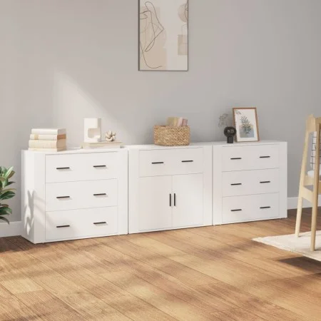 Sideboards 3 Stück weißes Sperrholz von , Sideboards - Ref: Foro24-3185423, Preis: 274,37 €, Rabatt: %