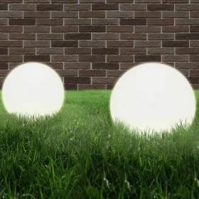 Set of 2 spherical LED ball lamps 40 cm PMMA by vidaXL, Outdoor lighting - Ref: Foro24-50657, Price: 120,89 €, Discount: %