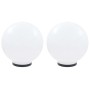 Set of 2 spherical LED ball lamps 40 cm PMMA by vidaXL, Outdoor lighting - Ref: Foro24-50657, Price: 110,45 €, Discount: %