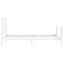 White solid wood bed frame with headboard 100x200 cm by , Beds and slatted bases - Ref: Foro24-3194302, Price: 122,49 €, Disc...