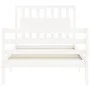 White solid wood bed frame with headboard 100x200 cm by , Beds and slatted bases - Ref: Foro24-3194302, Price: 118,94 €, Disc...