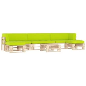 6-piece pallet furniture and impregnated pine wood cushions by , Garden sets - Ref: Foro24-3066971, Price: 448,08 €, Discount: %