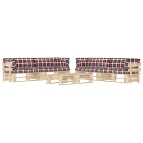6-piece pallet furniture and impregnated pine wood cushions by , Garden sets - Ref: Foro24-3067045, Price: 688,72 €, Discount: %