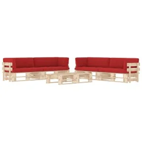 6-piece pallet furniture and impregnated pine wood cushions by , Garden sets - Ref: Foro24-3067039, Price: 597,82 €, Discount: %