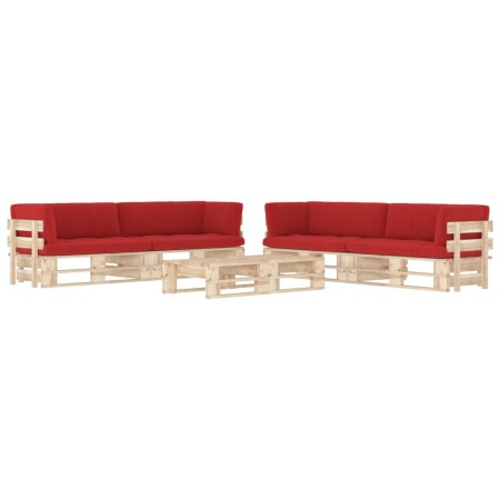 6-teiliges Palettenmöbel und imprägnierte Kiefernholzkissen von , Gartensets - Ref: Foro24-3067039, Preis: 673,59 €, Rabatt: %