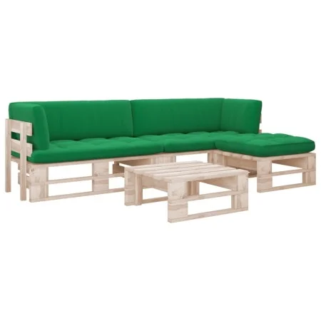 4-piece pallet furniture and impregnated pine wood cushions by , Garden sets - Ref: Foro24-3066822, Price: 309,65 €, Discount: %