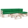 4-teiliges Palettenmöbel und imprägnierte Kiefernholzkissen von , Gartensets - Ref: Foro24-3066822, Preis: 333,43 €, Rabatt: %