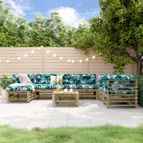 Garden furniture set 8 pieces impregnated pine wood by , Garden sets - Ref: Foro24-3186584, Price: 473,94 €, Discount: %