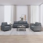 Dreiteilige Sofagarnitur aus dunkelgrauem Samt mit Kissen von , Sofas - Ref: Foro24-3201477, Preis: 598,99 €, Rabatt: %