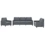 Dark gray velvet 3-piece sofa set with cushions by , Sofas - Ref: Foro24-3201477, Price: 635,55 €, Discount: %