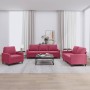 Dreiteilige Sofagarnitur aus rotem Samt mit Kissen von , Sofas - Ref: Foro24-3201480, Preis: 577,82 €, Rabatt: %