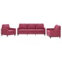 Dreiteilige Sofagarnitur aus rotem Samt mit Kissen von , Sofas - Ref: Foro24-3201480, Preis: 577,82 €, Rabatt: %