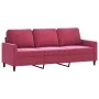 Juego de sofás con cojines 3 piezas terciopelo rojo tinto de , Sofás - Ref: Foro24-3201480, Precio: 568,94 €, Descuento: %