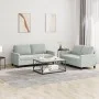 Sofa set with cushions 2 pieces light gray velvet by , Sofas - Ref: Foro24-3201496, Price: 386,92 €, Discount: %