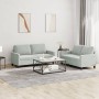 Sofagarnitur mit Kissen, 2-teilig, hellgrauer Samt von , Sofas - Ref: Foro24-3201496, Preis: 385,86 €, Rabatt: %