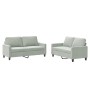 Sofa set with cushions 2 pieces light gray velvet by , Sofas - Ref: Foro24-3201496, Price: 385,86 €, Discount: %
