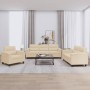 Sofagarnitur mit Kissen, 3-teilig, cremefarbener Mikrofaserstoff von , Sofas - Ref: Foro24-3202294, Preis: 757,98 €, Rabatt: %