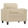 Juego de sofás con cojines 3 piezas tela microfibra crema de , Sofás - Ref: Foro24-3202294, Precio: 746,23 €, Descuento: %