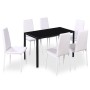 Juego de mesa de comedor de 7 piezas en blanco y negro en Conjuntos de muebles para cocinas y comedores | Comprar online en Foro