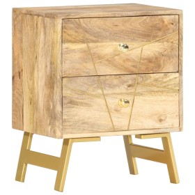Mesita de noche de madera maciza de mango 40x30x50 cm en Mesitas de noche | Comprar online en Foro24