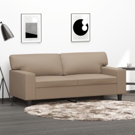 Sofá de 2 plazas de cuero sintético color capuchino 140 cm de , Sofás - Ref: Foro24-359421, Precio: 273,94 €, Descuento: %