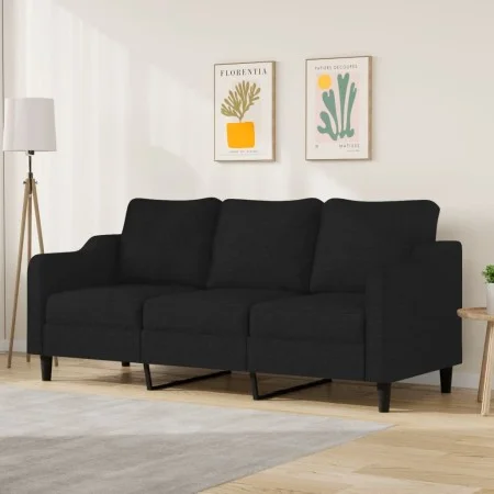 3-seater black fabric sofa 180 cm by , Sofas - Ref: Foro24-359371, Price: 262,78 €, Discount: %