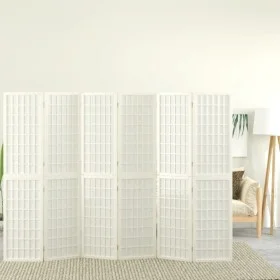 Folding screen with 6 panels white Japanese style 240x170 cm by , Room dividers - Ref: Foro24-352090, Price: 238,06 €, Discou...