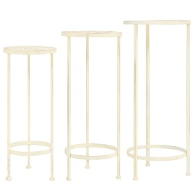 Set Pflanzenstützen im Vintage-Stil, 3 Stück, aus weißem Metall von vidaXL, Topfständer - Ref: Foro24-245937, Preis: 75,90 €,...