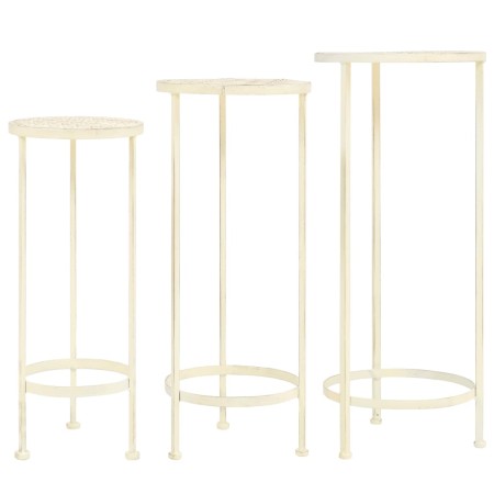 Set Pflanzenstützen im Vintage-Stil, 3 Stück, aus weißem Metall von vidaXL, Topfständer - Ref: Foro24-245937, Preis: 75,90 €,...