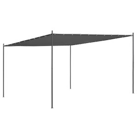 Cenador con tejado inclinado antracita 180 g/㎡ 400x400x270 cm