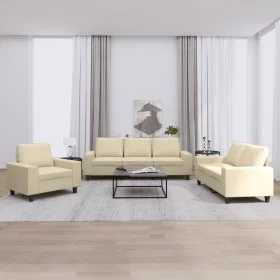 3-piece sofa set in cream fabric by , Sofas - Ref: Foro24-3201868, Price: 734,93 €, Discount: %