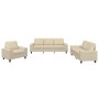 3-piece sofa set in cream fabric by , Sofas - Ref: Foro24-3201868, Price: 746,87 €, Discount: %