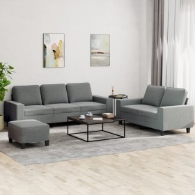 3-teilige Sofagarnitur aus dunkelgrauem Stoff von , Sofas - Ref: Foro24-3201907, Preis: 592,74 €, Rabatt: %